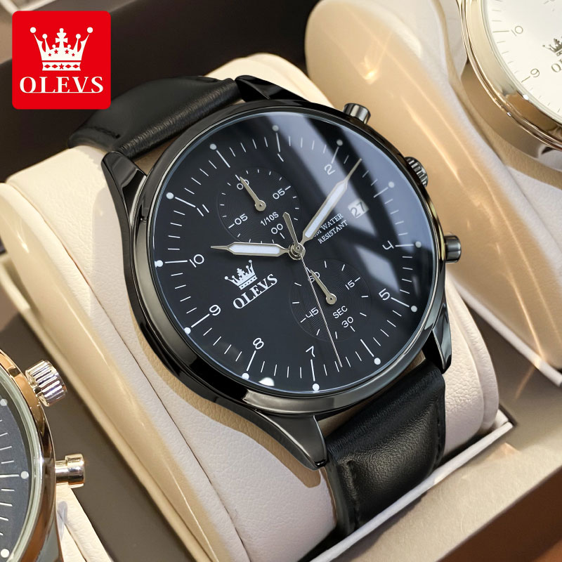 Resistance Bands - OLEVS 2880 Męski Zegarek Casualowy Chronograf
