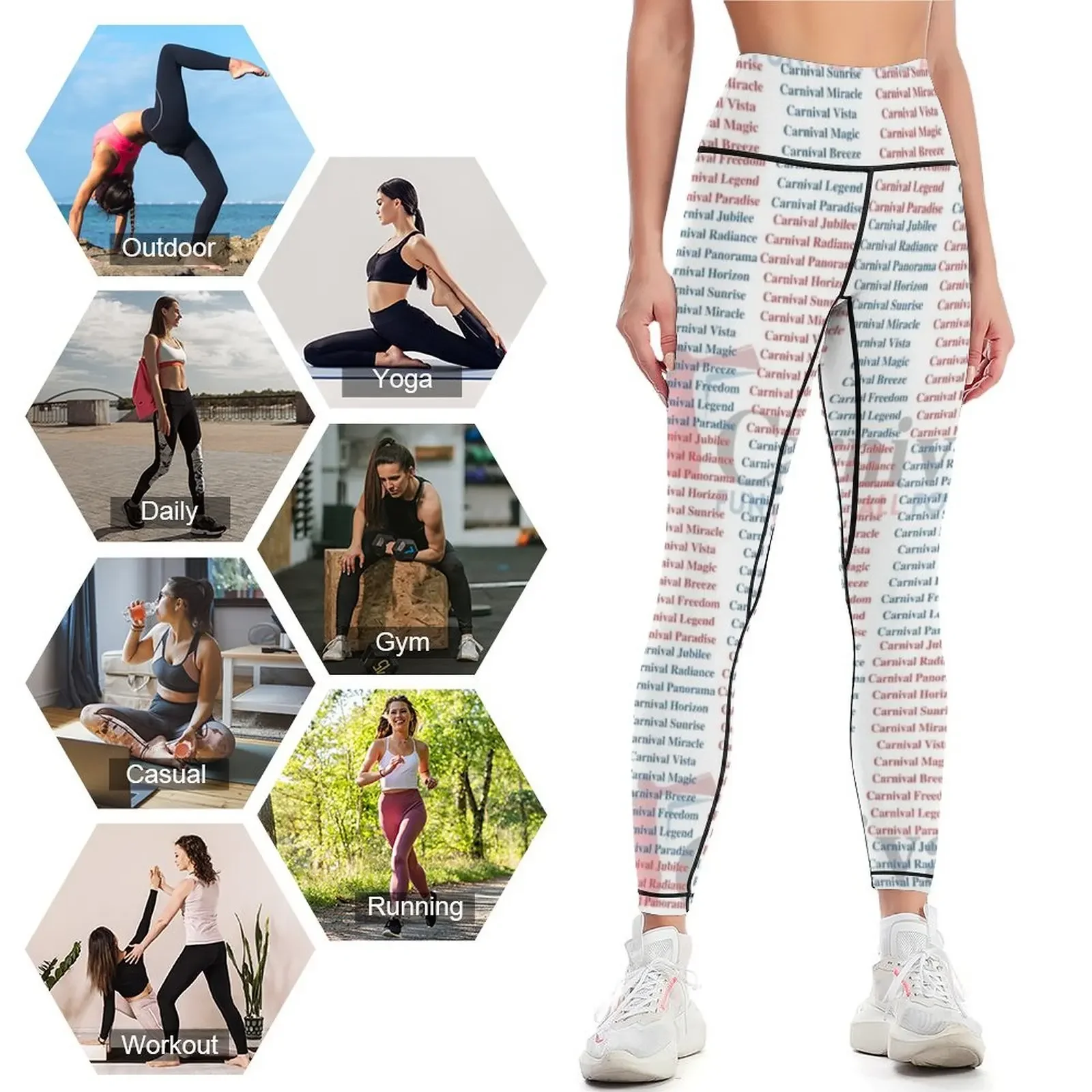 Legginsy Carnival Ship Names,  – Yoga Fitness Name recenzja i cena